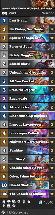 Igneous Odyn Warrior #17 Legend - Unknown