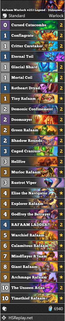 Rafaam Warlock #253 Legend - Unknown