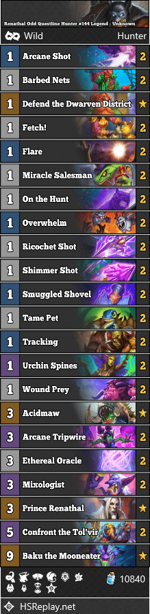 Renathal Odd Questline Hunter #144 Legend - Unknown