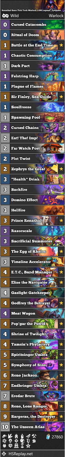 Renathal Reno Tick Tock Warlock #386 Legend - Pelthune