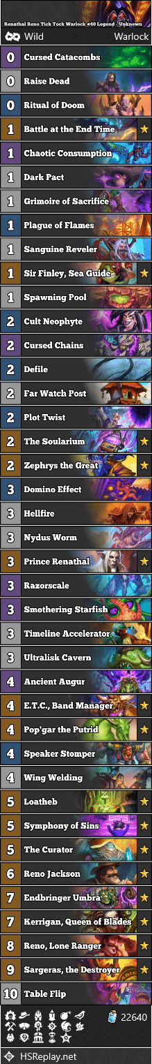 Renathal Reno Tick Tock Warlock #40 Legend - Unknown