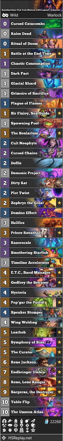 Renathal Reno Tick Tock Warlock #405 Legend - Unknown