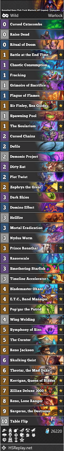 Renathal Reno Tick Tock Warlock #97 Legend - Unknown