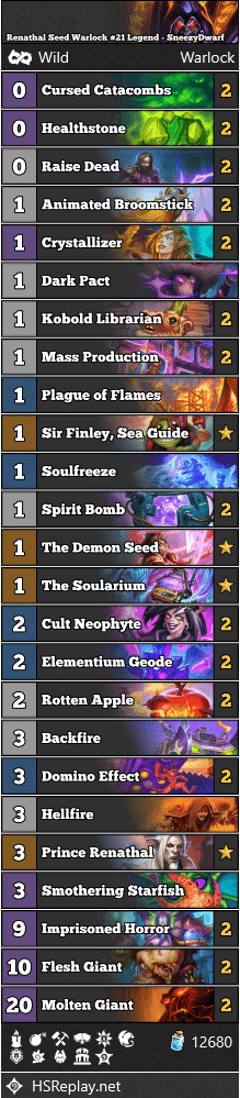 Renathal Seed Warlock #21 Legend - SneezyDwarf