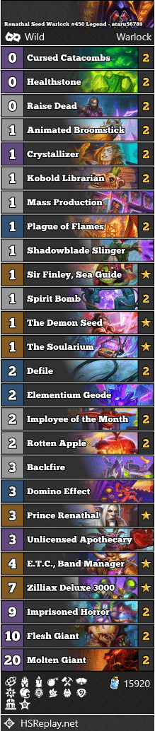 Renathal Seed Warlock #450 Legend - ataru56789