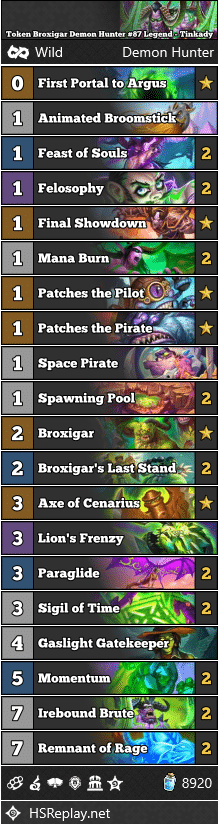 Token Broxigar Demon Hunter #87 Legend - Tinkady