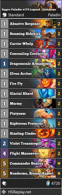Aggro Paladin #174 Legend - Unknown