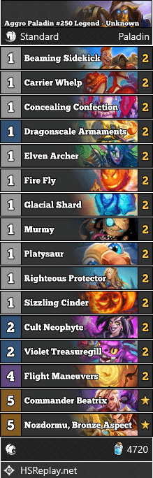 Aggro Paladin #250 Legend - Unknown