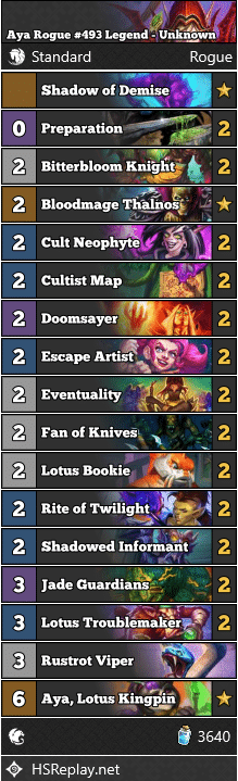 Aya Rogue #493 Legend - Unknown