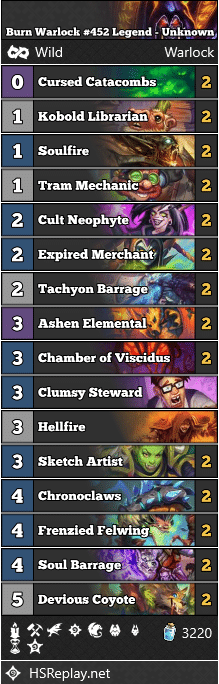 Burn Warlock #452 Legend - Unknown