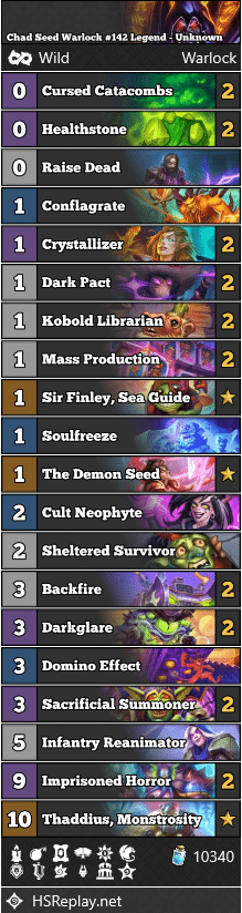 Chad Seed Warlock #142 Legend - Unknown