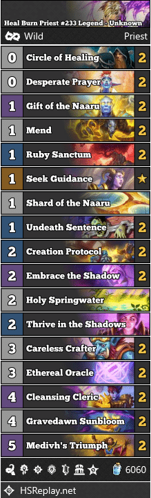 Heal Burn Priest #233 Legend - Unknown