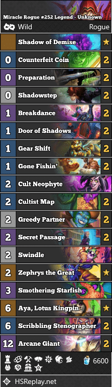Miracle Rogue #252 Legend - Unknown