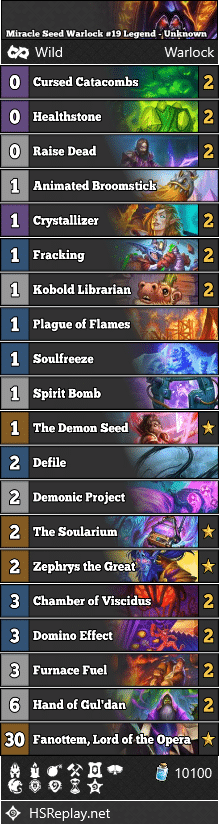Miracle Seed Warlock #19 Legend - Unknown