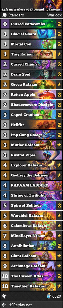 Rafaam Warlock #347 Legend - Unknown