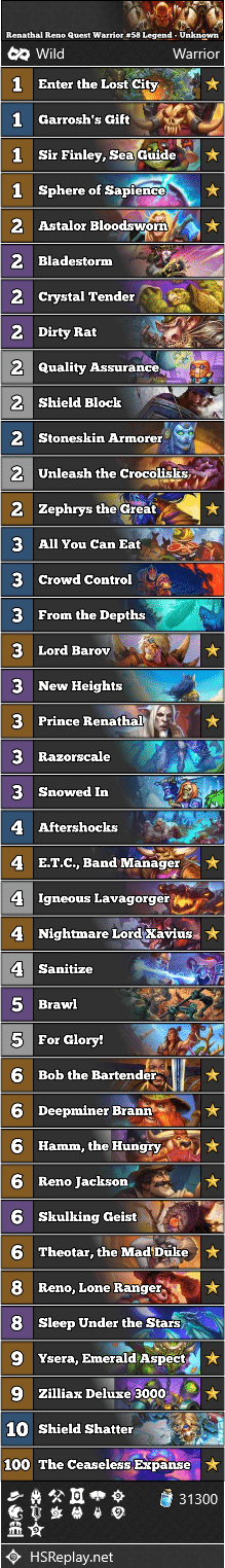 Renathal Reno Quest Warrior #58 Legend - Unknown Legend -