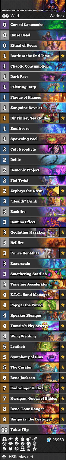Renathal Reno Tick Tock Warlock #24 Legend - 不休饥渴小碎骨
