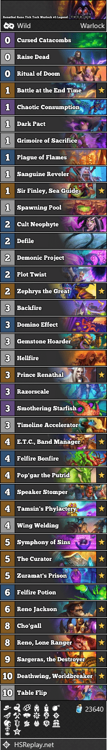 Renathal Reno Tick Tock Warlock #5 Legend - 不休饥渴小碎骨