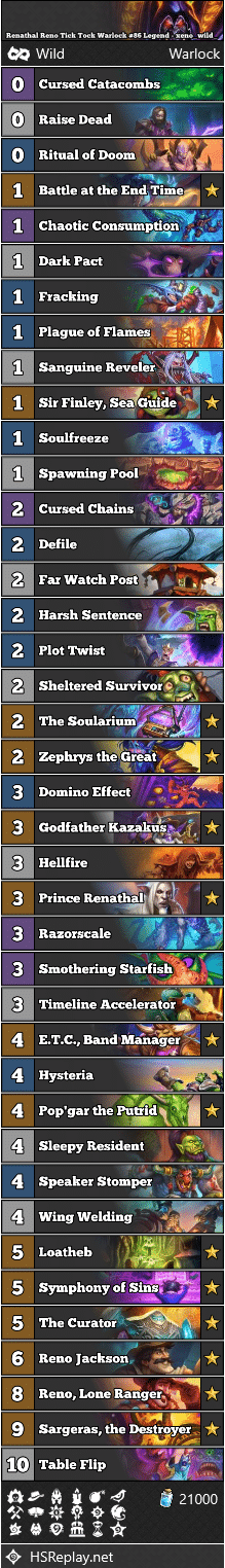 Renathal Reno Tick Tock Warlock #86 Legend - xeno_wild_