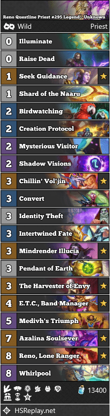 Reno Questline Priest #295 Legend - Unknown