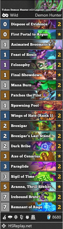 Token Demon Hunter #33 Legend - sinf3rn0