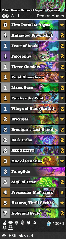 Token Demon Hunter #9 Legend - Pavement