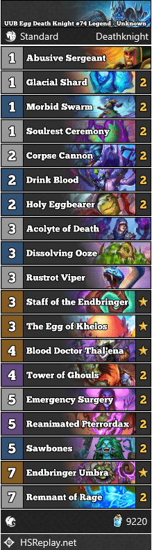 UUB Egg Death Knight #74 Legend - Unknown