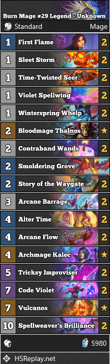 Burn Mage #29 Legend - Unknown