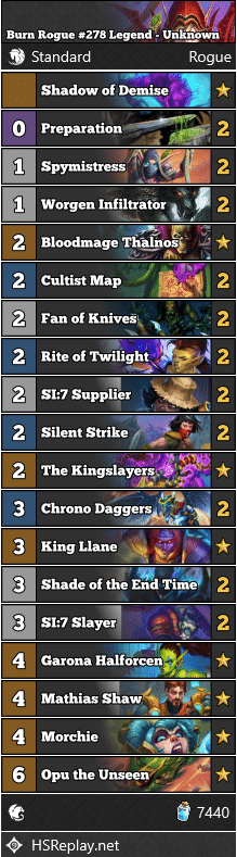 Burn Rogue #278 Legend - Unknown