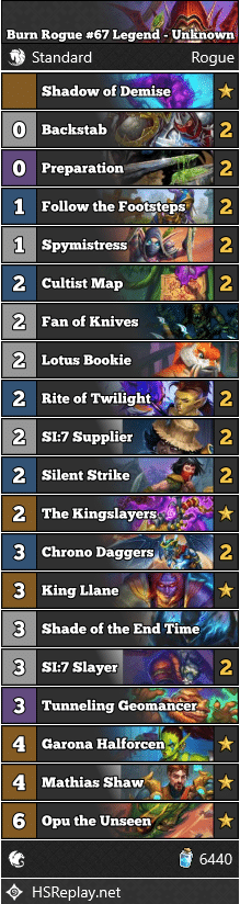 Burn Rogue #67 Legend - Unknown
