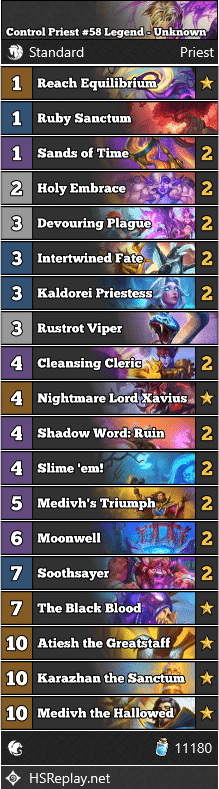 Control Priest #58 Legend - Unknown