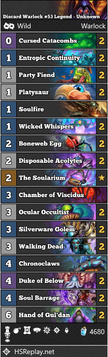 Discard Warlock #53 Legend - Unknown