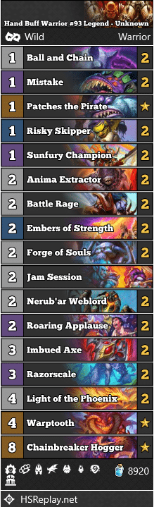 Hand Buff Warrior #93 Legend - Unknown