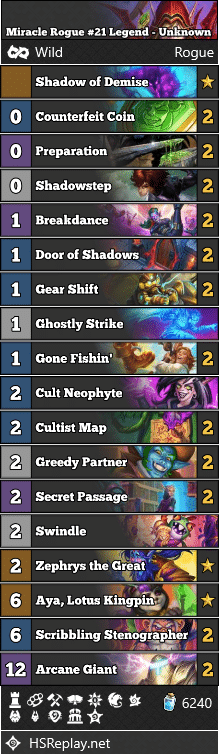 Miracle Rogue #21 Legend - Unknown
