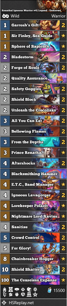 Renathal Igneous Warrior #41 Legend - Unknown