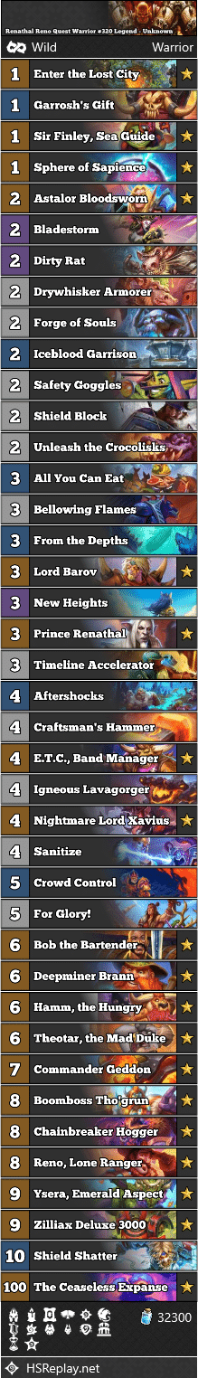 Renathal Reno Quest Warrior #320 Legend - Unknown