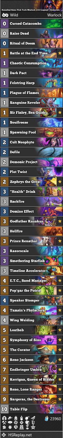 Renathal Reno Tick Tock Warlock #113 Legend - Unknown