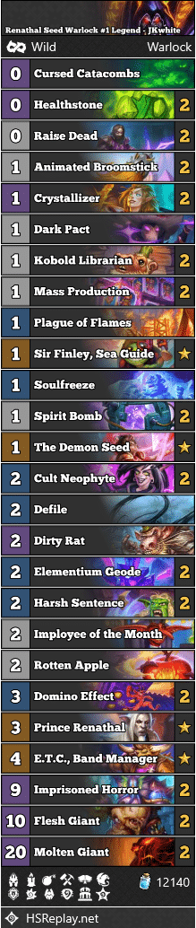 Renathal Seed Warlock #1 Legend - JKwhite