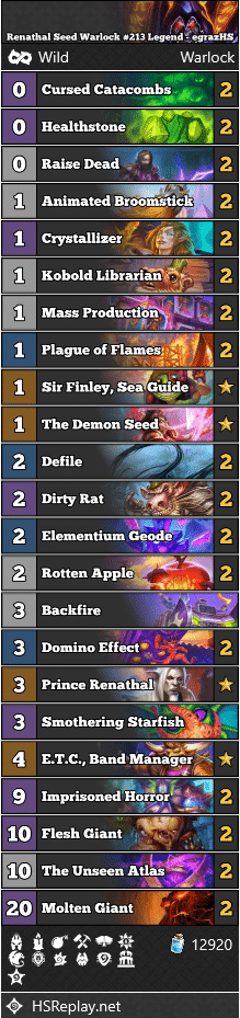 Renathal Seed Warlock #213 Legend - egrazHS