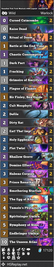 Renathal Tick Tock Warlock #499 Legend - ataru56789