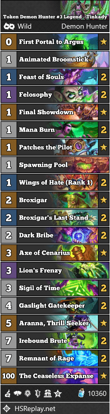 Token Demon Hunter #3 Legend - Tinkady
