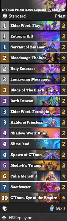 C'Thun Priest #290 Legend - Unknown