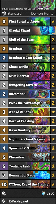 C'thun Demon Hunter #30 Legend - iNS4NE_HS