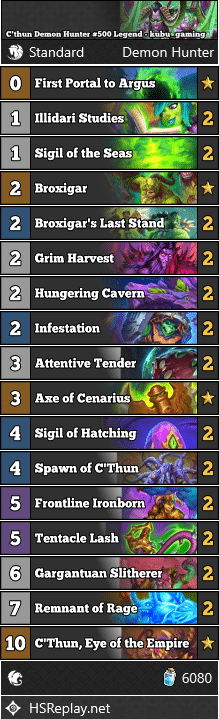 C'thun Demon Hunter #500 Legend - kubu_gaming