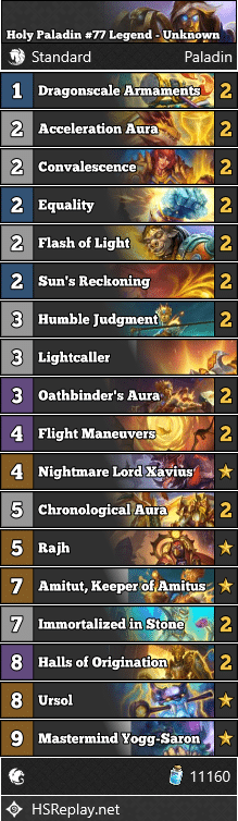 Holy Paladin #77 Legend - Unknown