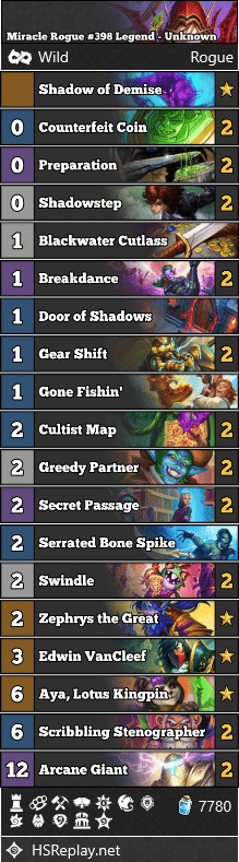 Miracle Rogue #398 Legend - Unknown