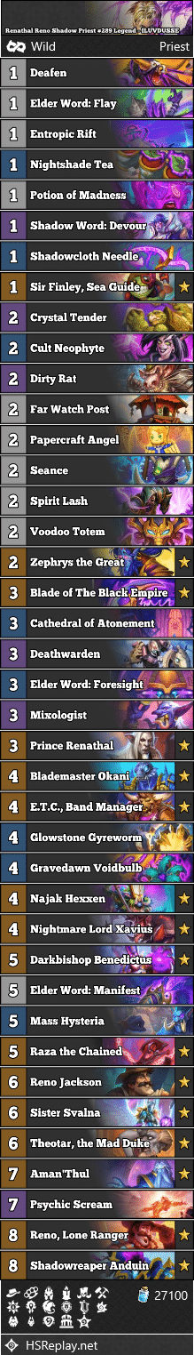 Renathal Reno Shadow Priest #289 Legend - ILUVDUSSE