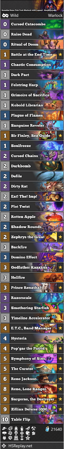 Renathal Reno Tick Tock Warlock #289 Legend - NealBxforeMe