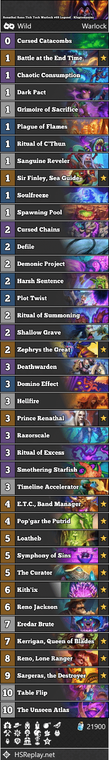 Renathal Reno Tick Tock Warlock #69 Legend - Kleptomaniac