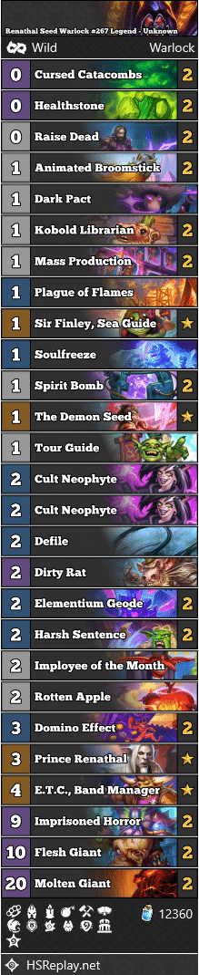 Renathal Seed Warlock #267 Legend - Unknown